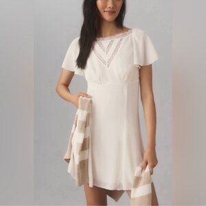 NWT Women’s Reformation Malena‎ Mini Dress Cream Ivory Size 0 🐾